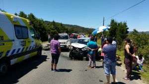Triple colisión en ruta Paillaco - Valdivia