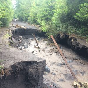 28 afectados en #Cascadas producto del desborde del río Blanco.