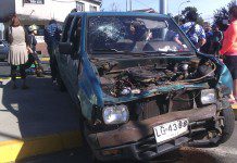 Colisión vehicular en medio de convulsionado centro osornino por navidad