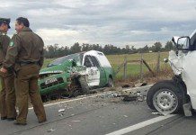 Cinco lesionados en colisión frontal entre Furgón de Carabineros y vehículo particular en Río Bueno