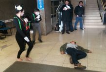 Intervención urbana en Municipalidad, para estimular donación de órganos.