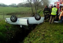 Carro de Bomberos colisiona en momentos que se dirigía a atender volcamiento vehicular en ruta U-55