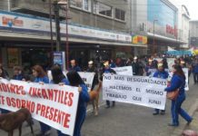 200 funcionarias de jardines infantiles VTF en Osorno marcharon en segunda jornada de paro