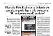 Diputado Espinoza, noticia nacional por Twitter que lo vincula con página escorts