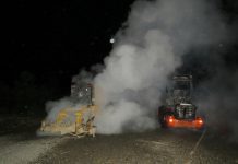 6 máquinas forestales incendiadas en presunto atentado en Río Negro