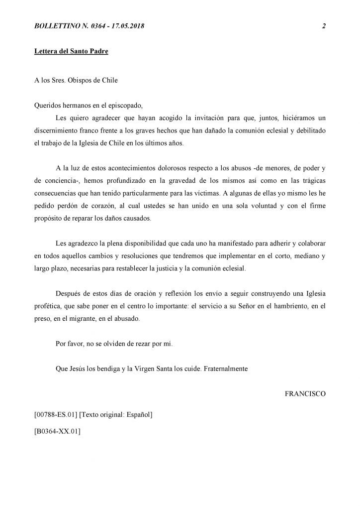 La carta que el Papa Francisco entregó a los Obispos tras el fin del histórico cónclave en Roma