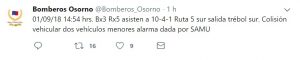 Y pasa 20 veces por año: Bomberos concurre a “accidente carretero” que nunca existió en Osorno