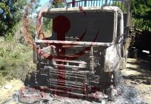 Ataque incendiario en Arauco: Camión fue quemado por encapuchados en Contulmo