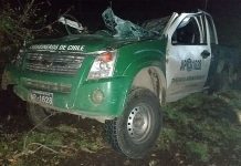 Por esquivar un perro en la ruta Carabineros sufre accidente de tránsito