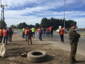 Trabajadores forestales y subcontratistas se movilizan y piden mayor seguridad en La Araucanía