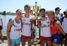 Destacable participación de deportistas chilenos de la región de Los Lagos en la Copa América de Remo realizada en Valdivia