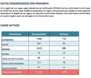 Covid-19: Este domingo la región de Los Lagos sumó 219 nuevos contagios