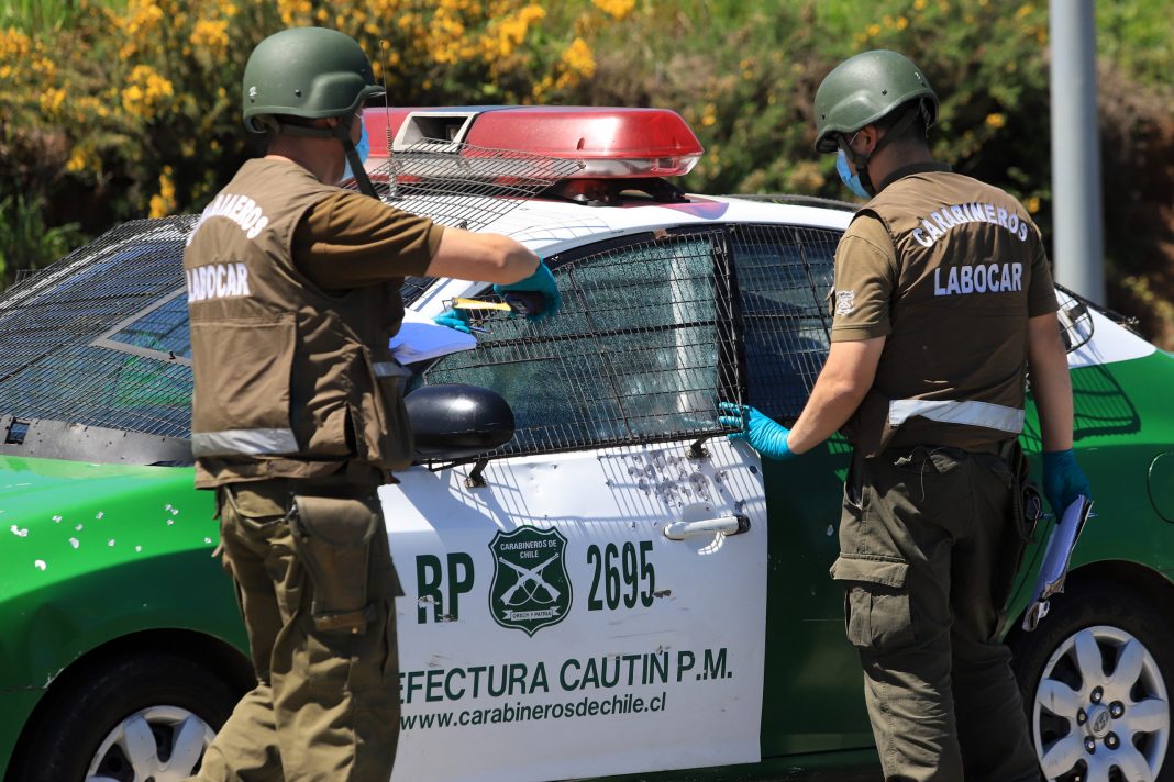 Peritajes en la ruta 5 sur luego de la emboscada a Carabineros