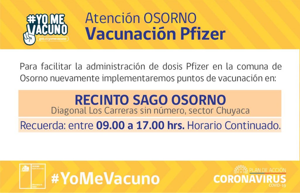 Este miércoles y jueves se retomará vacunación en Recinto Sago con vacunas Pfizer