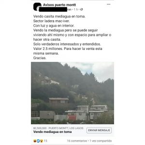 Alertan venta de mediaguas en zona de derrumbes en Puerto Montt: Cobran hasta $3 millones