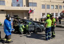Realizan simulacro de accidente de tránsito para concientizar a osorninos en fiestas patrias
