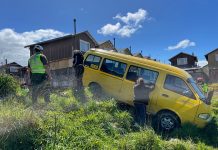 Dos menores quedaron con lesiones tras accidente de furgón escolar