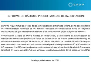Primer alza del 2022: Enap informa que todos los combustibles suben su valor