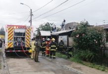 Cuatro viviendas fueron afectadas por un incendio en Río Bueno