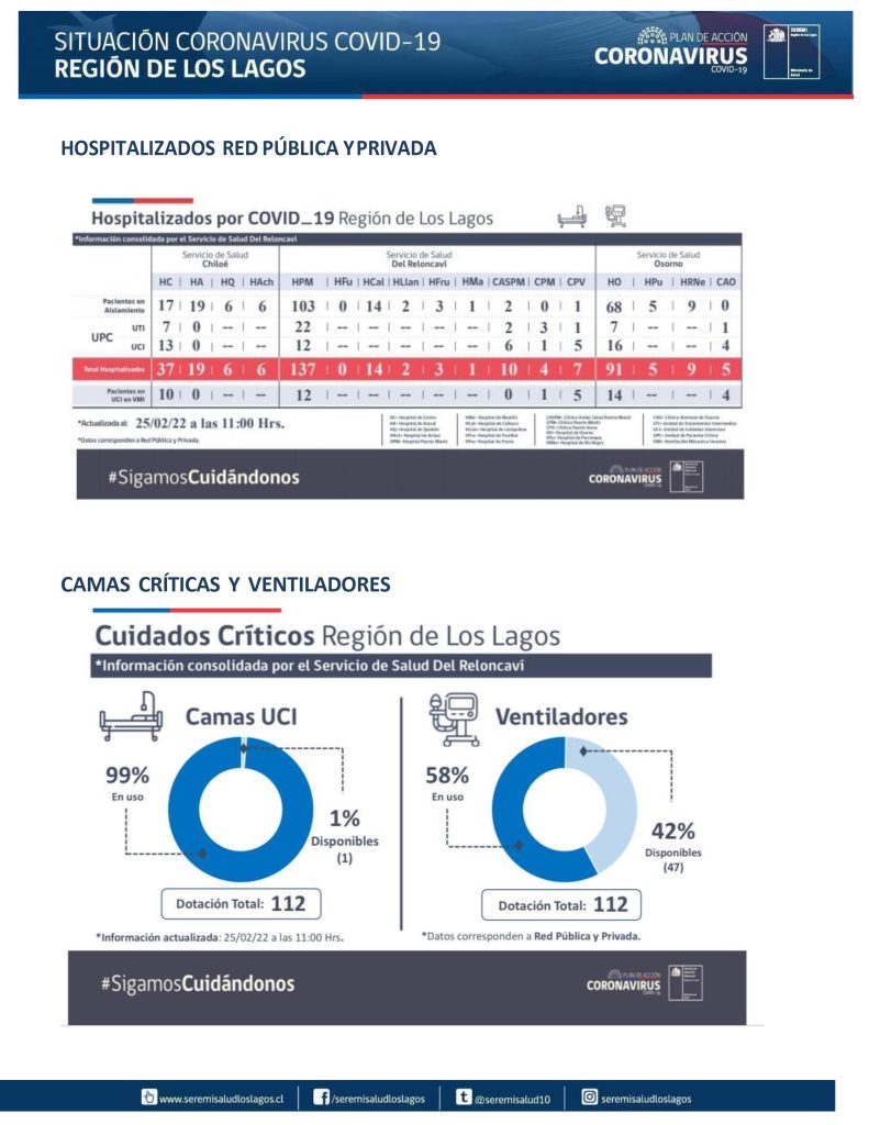 2.388 contagios y cuatro fallecidos dejó el covid-19 este viernes en la región de Los Lagos