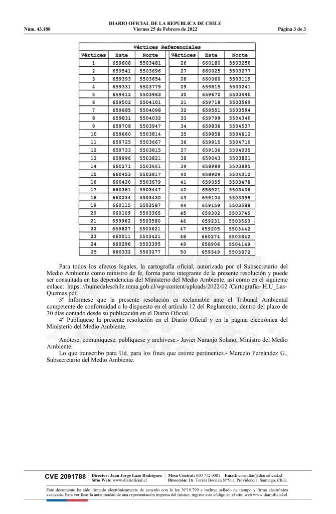 Diario Oficial publica declaratoria de Humedal Las Quemas como Humedal Urbano