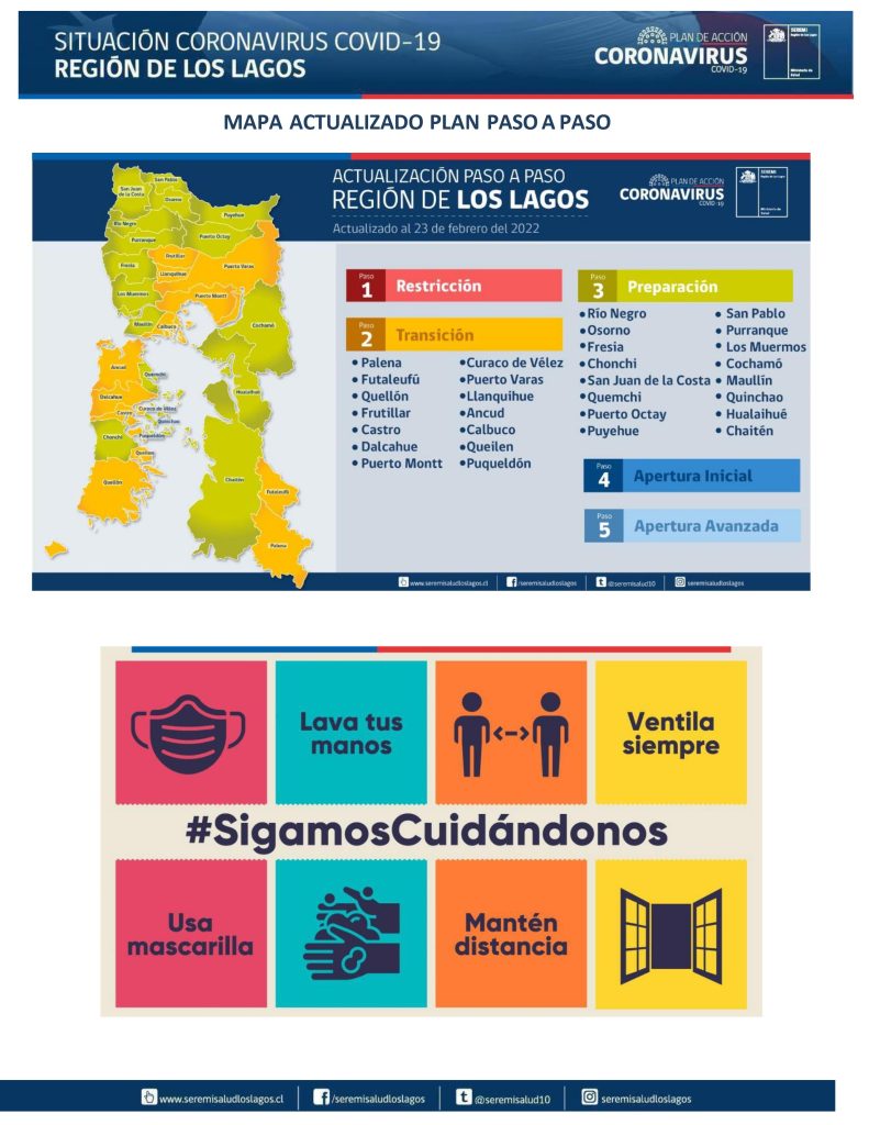 2.497 contagios y 14 defunciones por covid-19 se reportaron este jueves en la región de Los Lagos