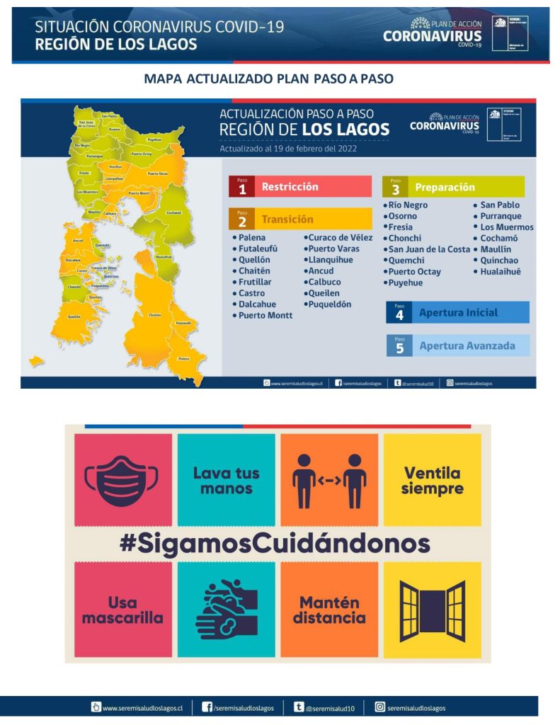 Cinco fallecidos y más de 2 mil contagios de covid-19 se reportaron este sábado en la región de Los Lagos
