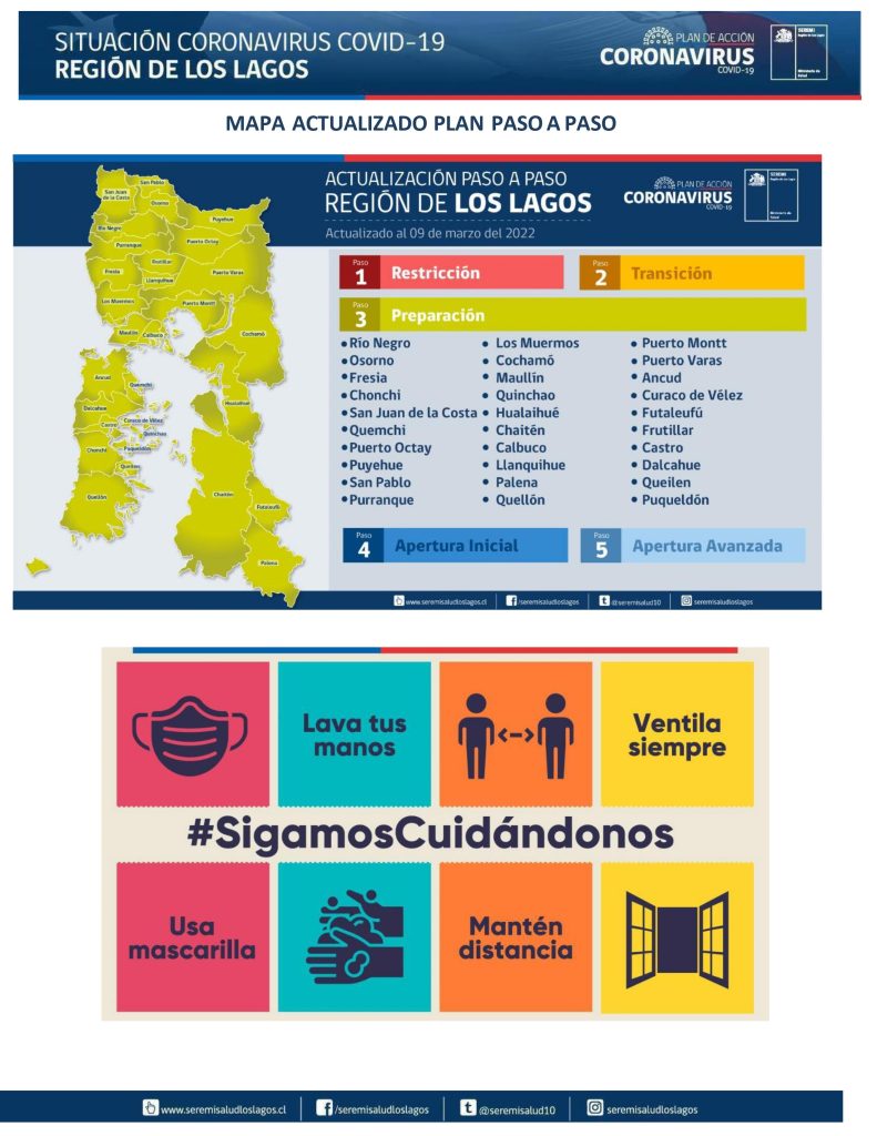 873 contagios y 8 defunciones por covid-19 se reportaron este domingo en la región de Los Lagos