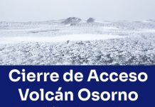 Cierran acceso al acceso al Volcán Osorno por nevadas, viento blanco y hielo en la ruta