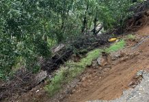 Derrumbe de material provocó afectaciones a una vivienda y a un camino en Los Molinos