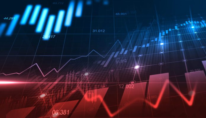 Stock market or forex trading graph in graphic concept suitable