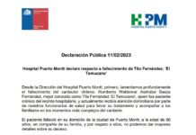 Hospital Puerto Montt confirma fallecimiento de Tito Fernández, ‘El Temucano’
