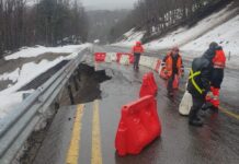 Socavón en ruta 215 mantiene el tránsito suspendido para camiones por paso Samoré