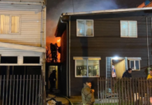 Una casa interior y otras cuatro fueron destruidas por un incendio en Puerto Montt
