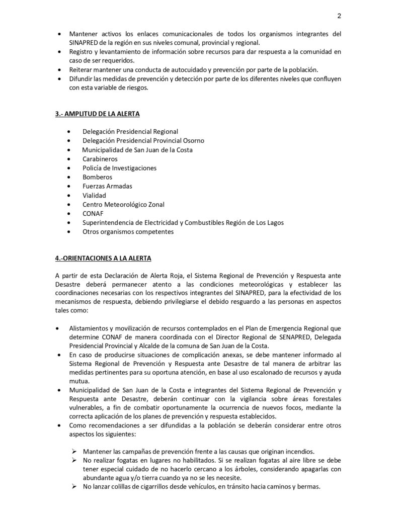 Alerta Roja: Tres casas avacuadas por incendio forestal en Purrehuín - San Juan de la Costa