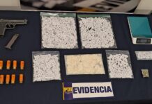 Detuvieron a 3 personas e incautaron pistola y más de 9 mil dosis de droga en sector Beneficencia de Valdivia