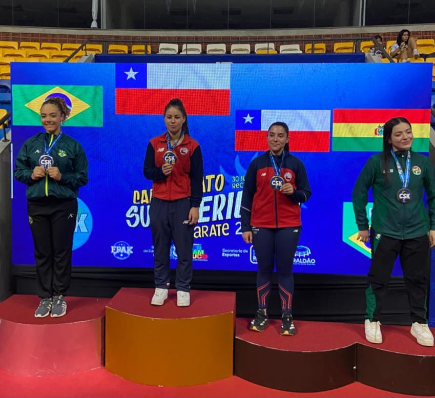 Oro, Plata y Bronce para Chile obtienen karatecas de la región en Sudamericano en Brasil