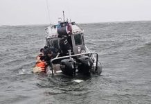 Rescatan a cuatro tripulantes de catamarán hundido en la Región de Los Ríos