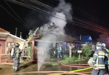 Incendio deja daños de consideración en vivienda del sector oriente de Osorno