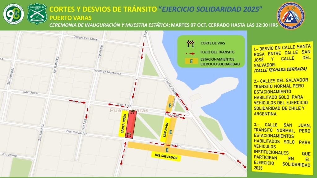Ejercicio binacional “Solidaridad 2025” moviliza a más de 600 efectivos en la Región de Los Lagos