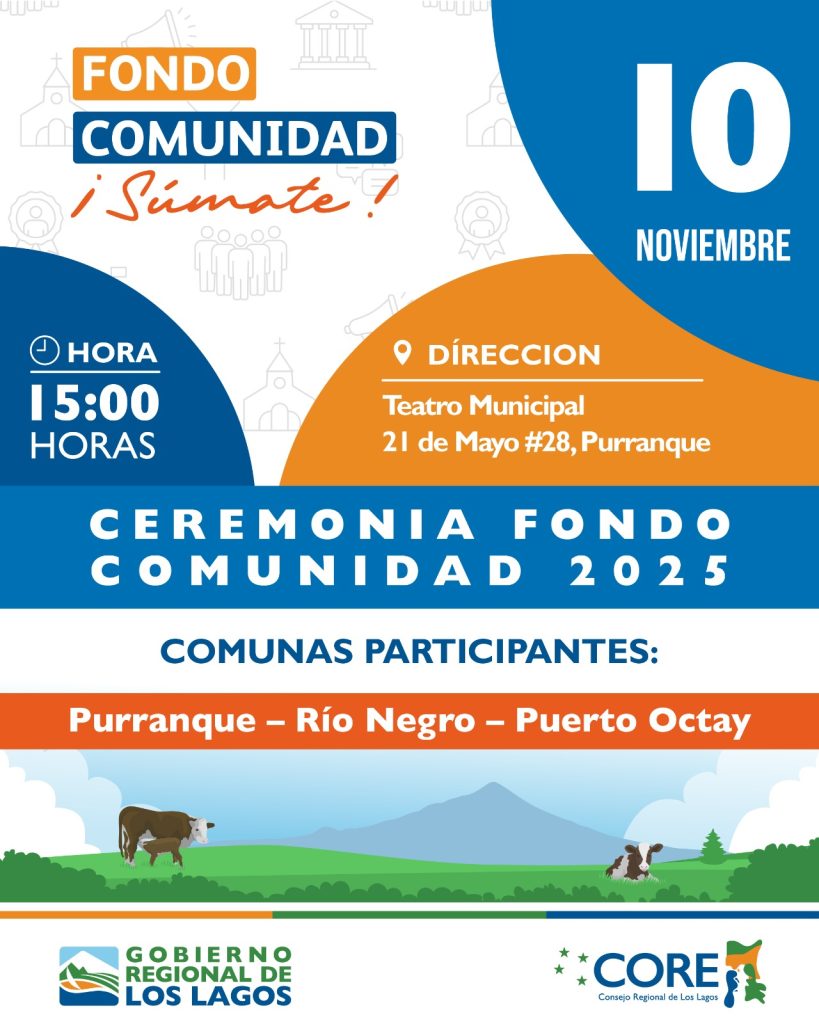 Gobierno Regional de Los Lagos realiza entrega del Fondo Comunidad 2025 en la provincia de Osorno