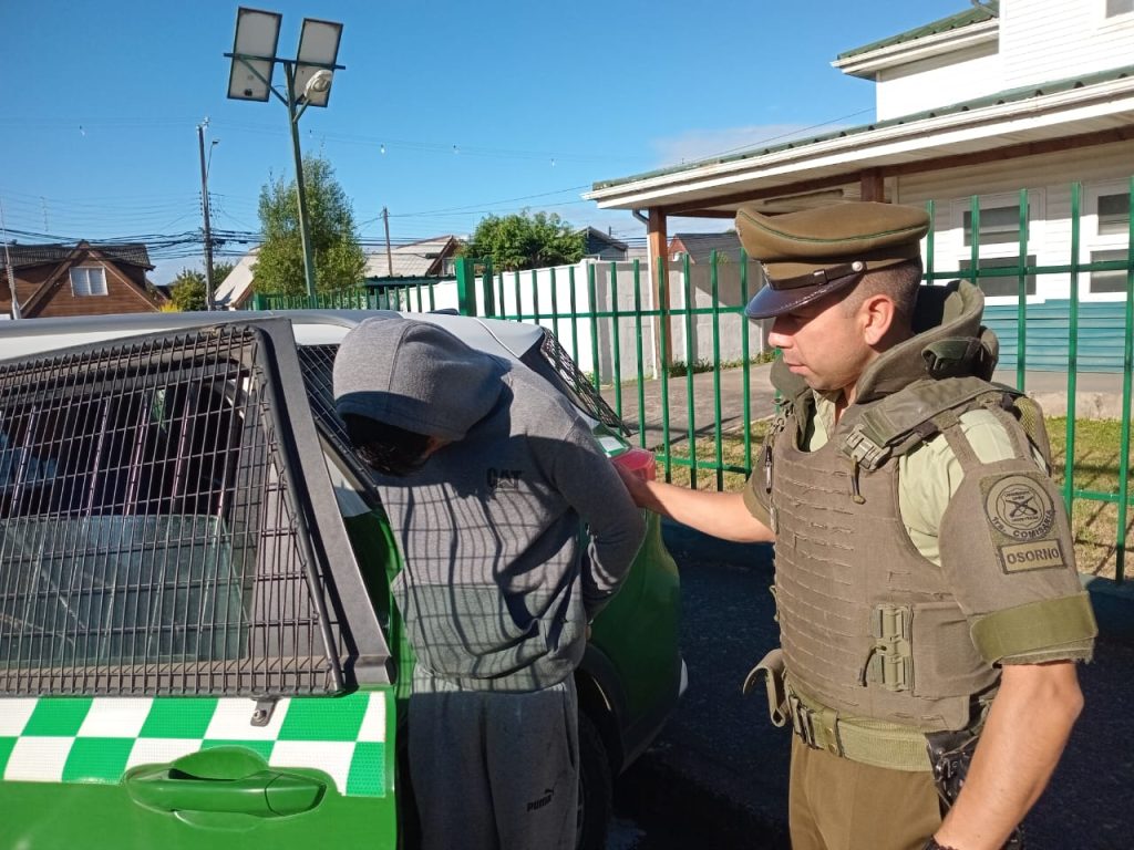 Delincuentes roban teléfono a conductora de aplicación y son detenidos por Carabineros en Ovejería